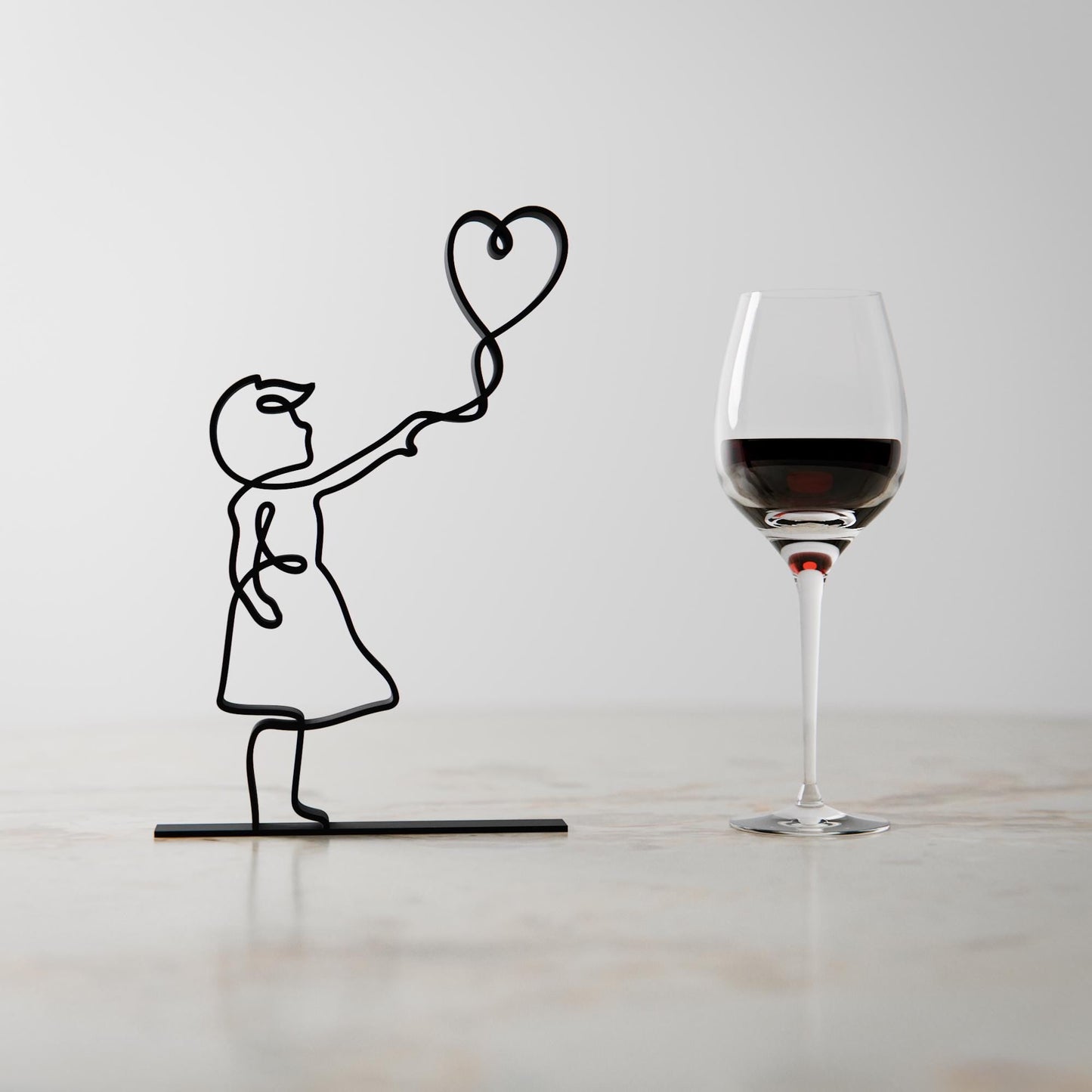 Anatolian Gift BoxGirl with Balloon - Customized Line Art Figure