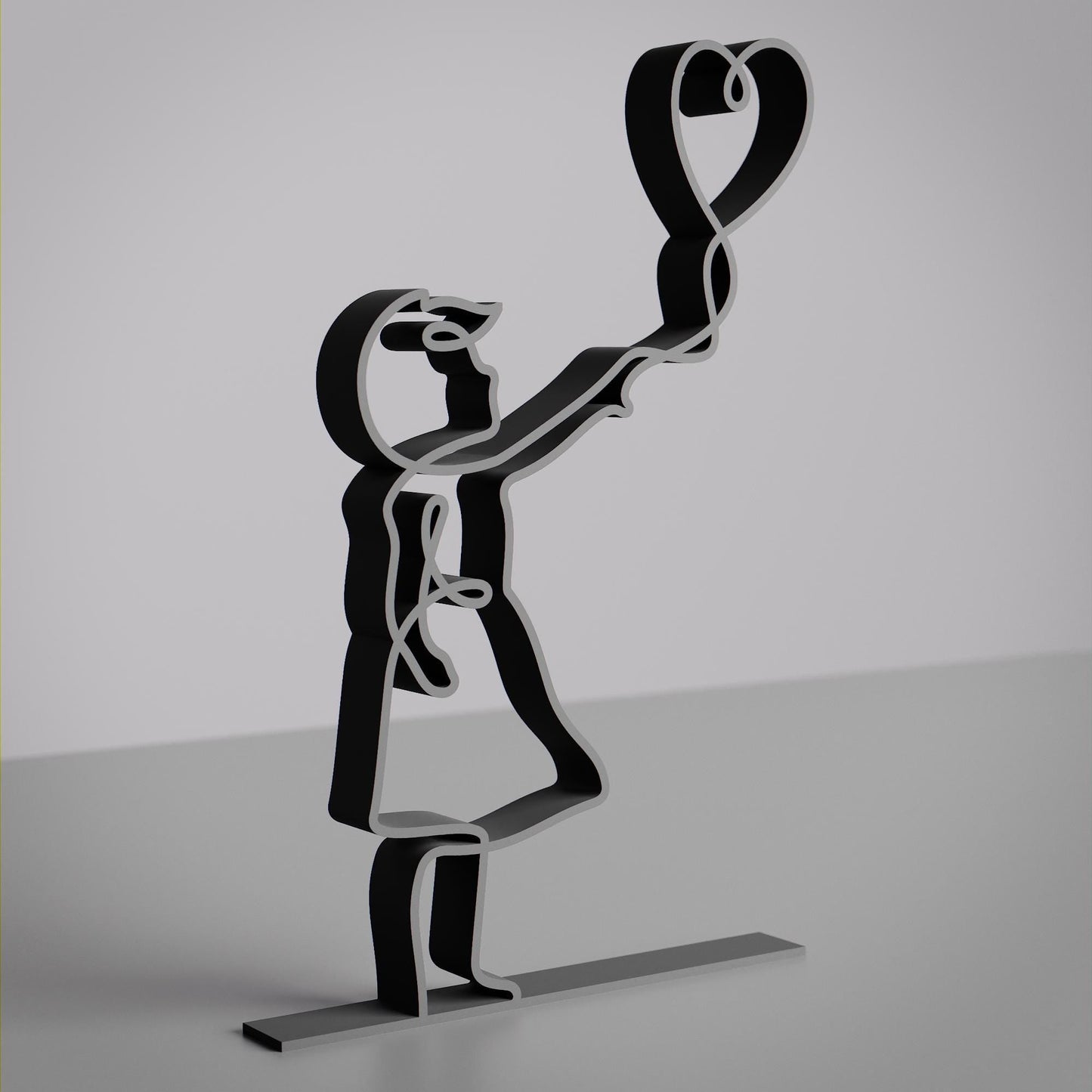 Anatolian Gift BoxGirl with Balloon - Customized Line Art Figure