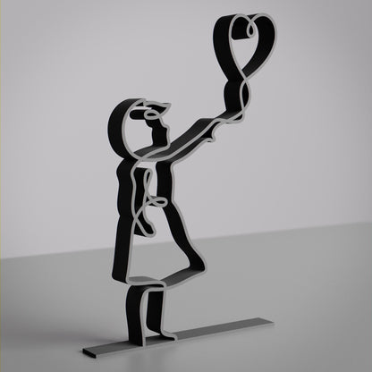 Anatolian Gift BoxGirl with Balloon - Customized Line Art Figure