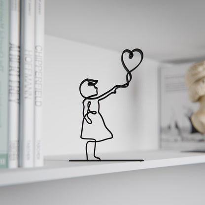 Anatolian Gift BoxGirl with Balloon - Customized Line Art Figure