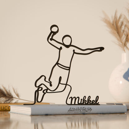 Anatolian Gift BoxHandball Player - Customized Line Art Figure