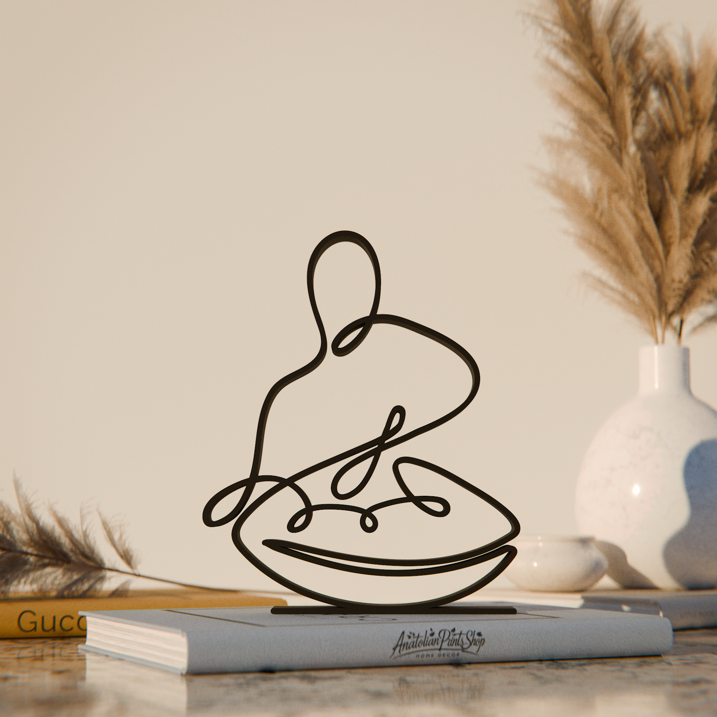 Handpan Hang Drummer - Customized Line Art Figure