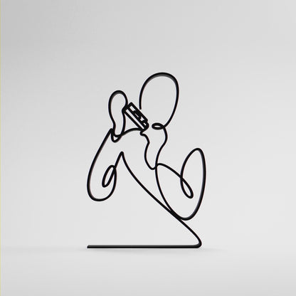 Anatolian Gift BoxHarmonica Player - Customized Line Art Figure