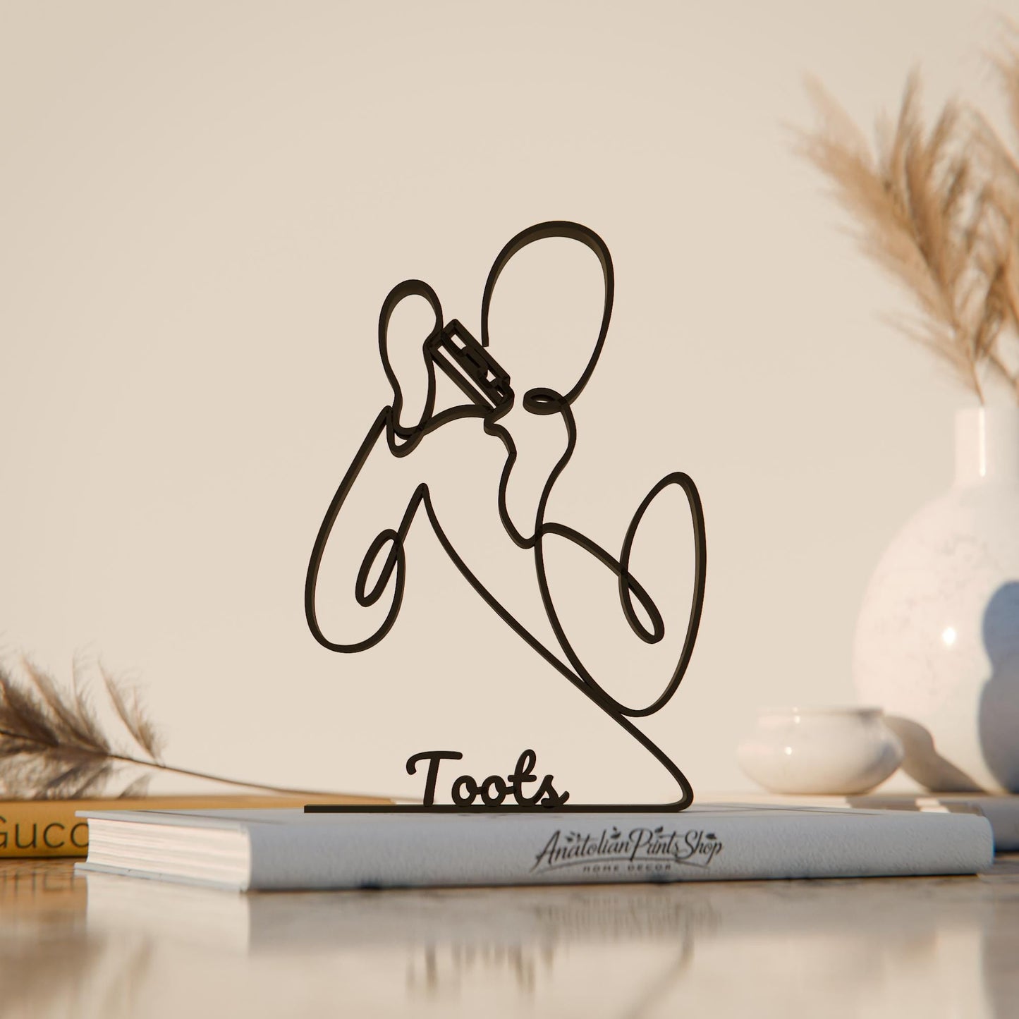 Anatolian Gift BoxHarmonica Player - Customized Line Art Figure