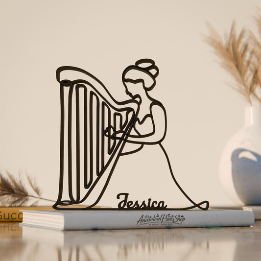 Anatolian Gift BoxHarp Player - Customized Line Art Figure