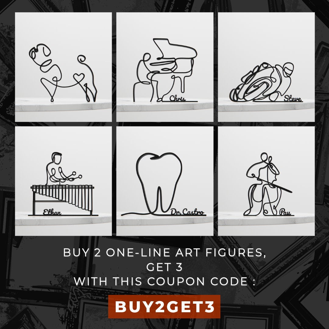 Female Contrabass Player - Customized Line Art Figure