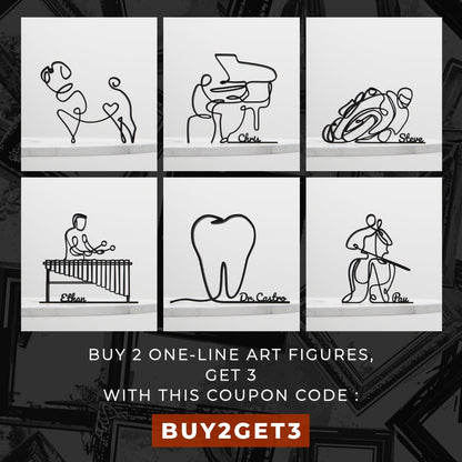 Picasso's Penguin - Line Art Figure