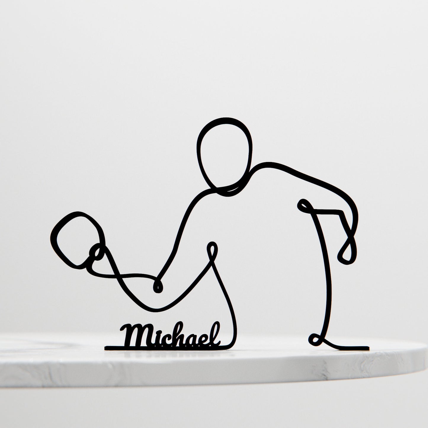 Table Tennis Player - Customized Line Art Figure