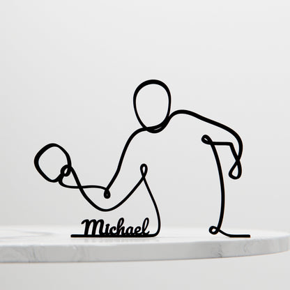 Table Tennis Player - Customized Line Art Figure