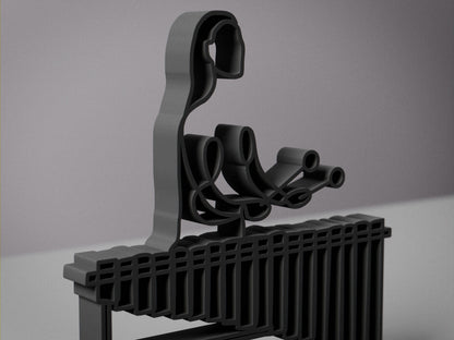 Female Marimba Player - Customized Line Art Figure