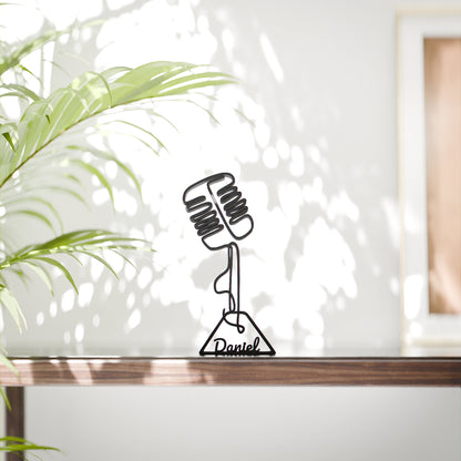 Microphone - Customized Line Art Figure