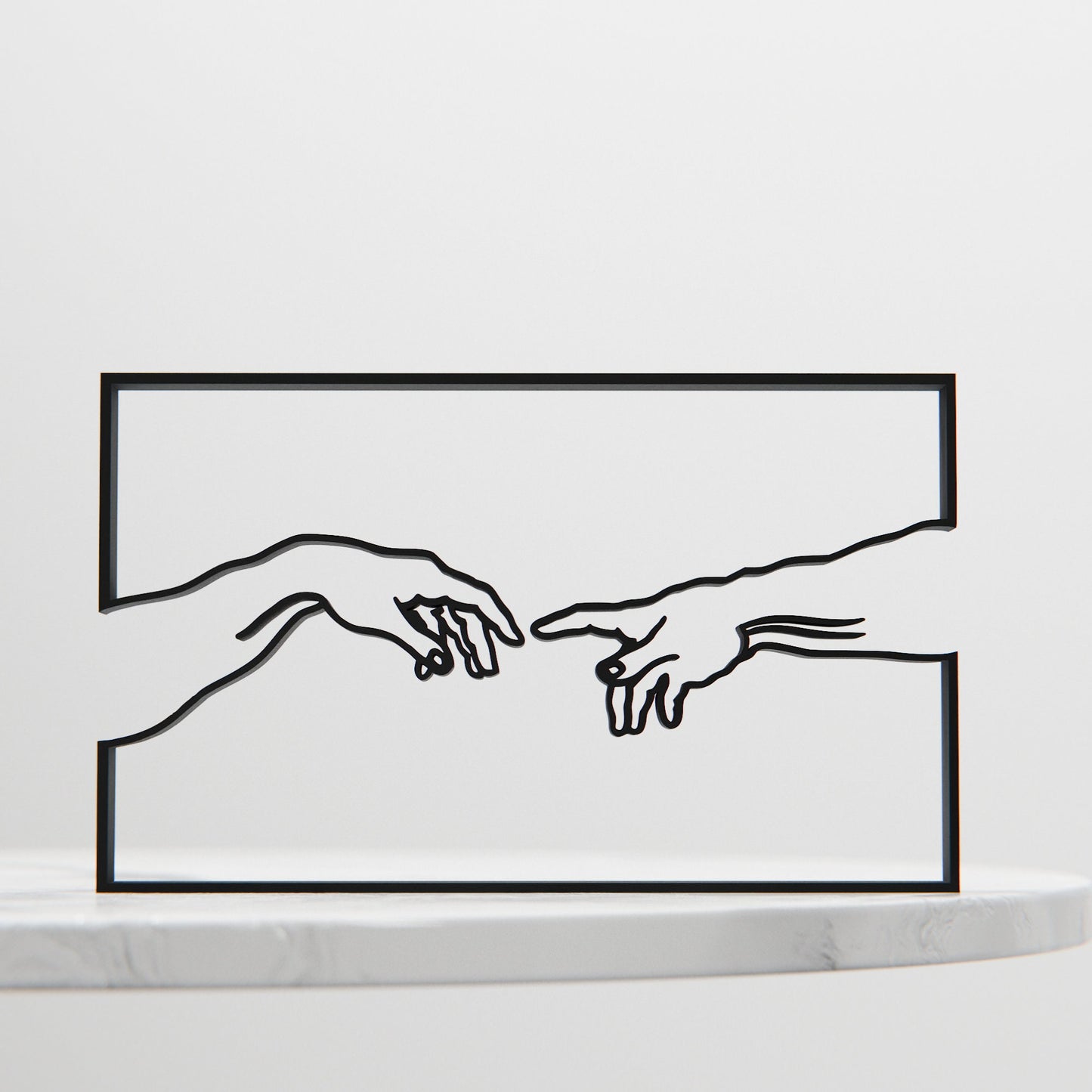 The Creation of Adam - Line Art Figure