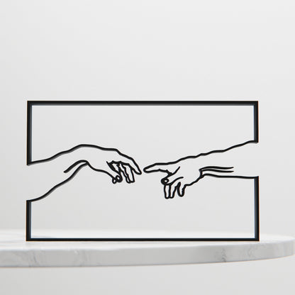 The Creation of Adam - Line Art Figure