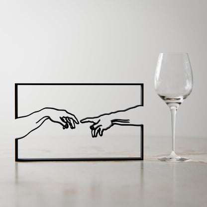 The Creation of Adam - Line Art Figure