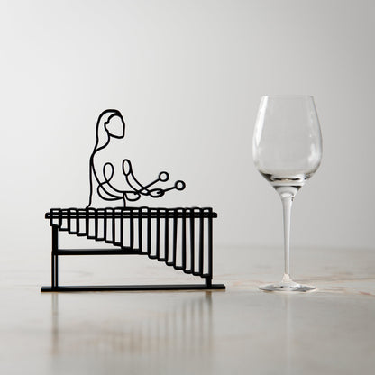 Female Marimba Player - Customized Line Art Figure