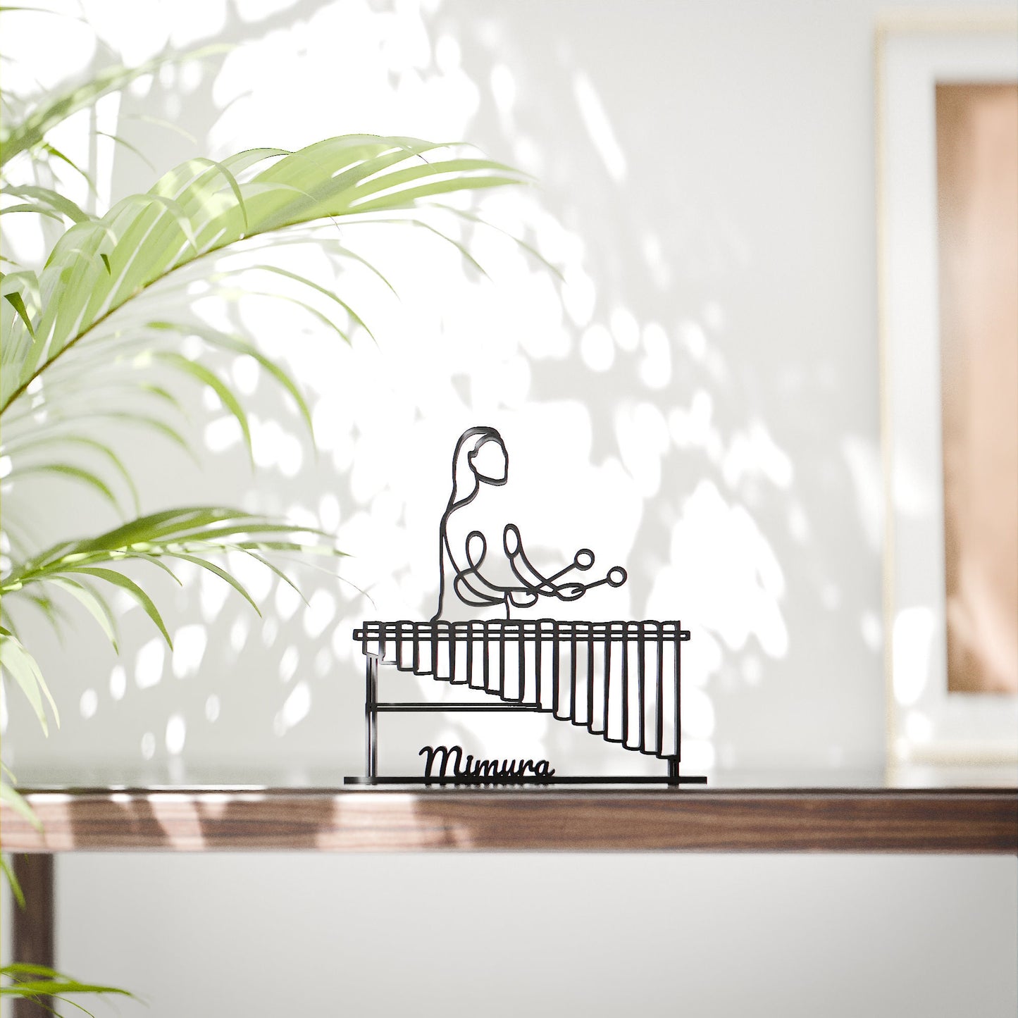 Female Marimba Player - Customized Line Art Figure