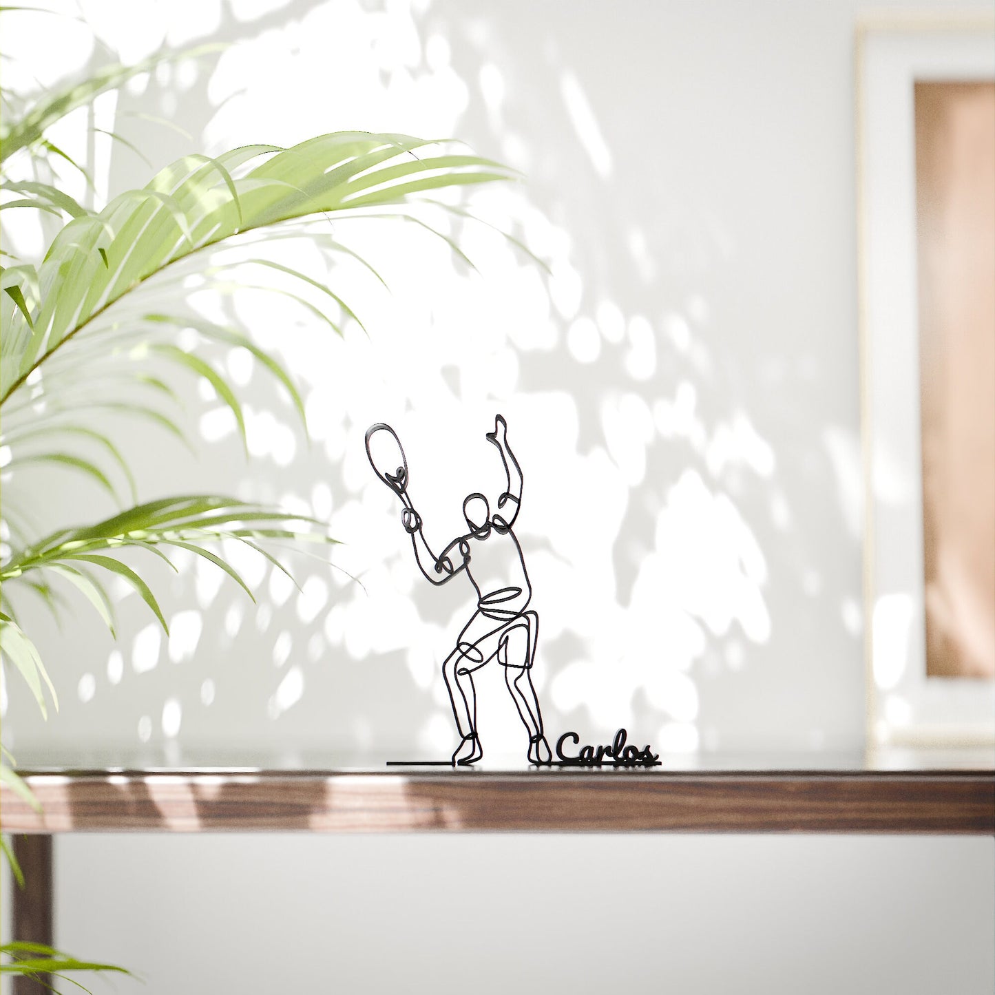 Tennis Player - Customized Line Art Figure