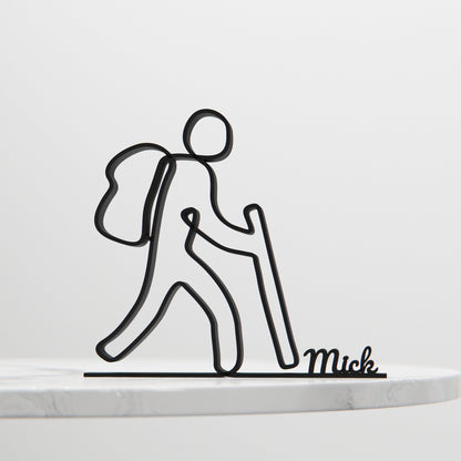 Hiker - Customized Line Art Figure