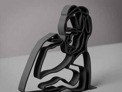 Feminist/We Can Do It - Customized Line Art Figure