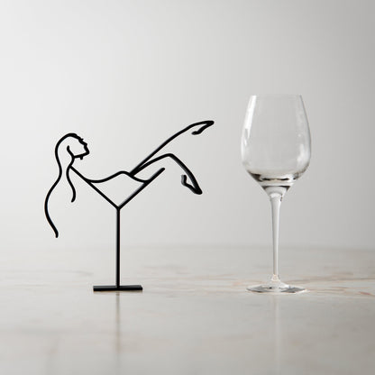 Cocktail Woman - Customized Line Art Figure