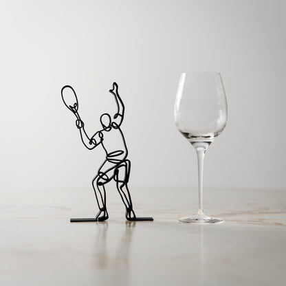 Tennis Player - Customized Line Art Figure