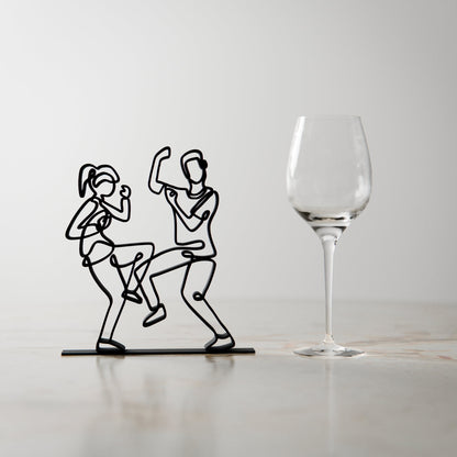 Lindy Hop Dancers 03 - Customized Line Art Figure