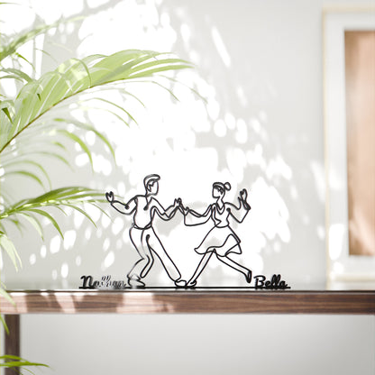 Lindy Hop Dancers - Customized Line Art Figure