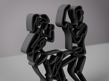 Lindy Hop Dancers 03 - Customized Line Art Figure