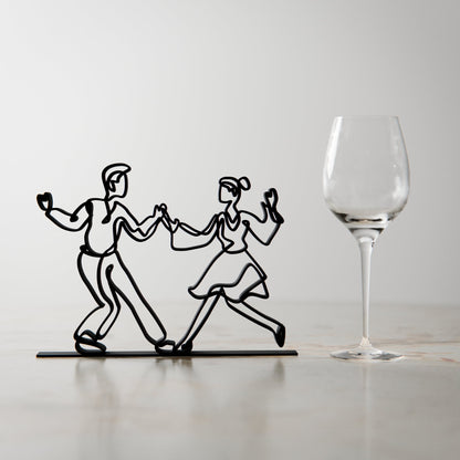 Lindy Hop Dancers - Customized Line Art Figure