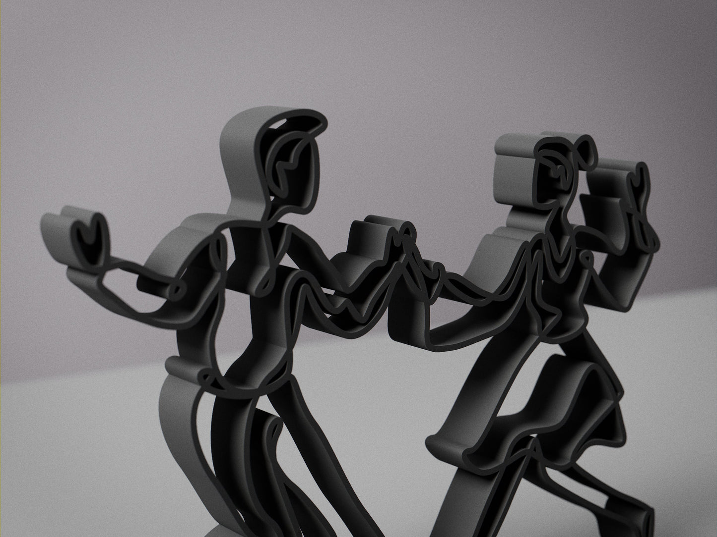 Lindy Hop Dancers - Customized Line Art Figure