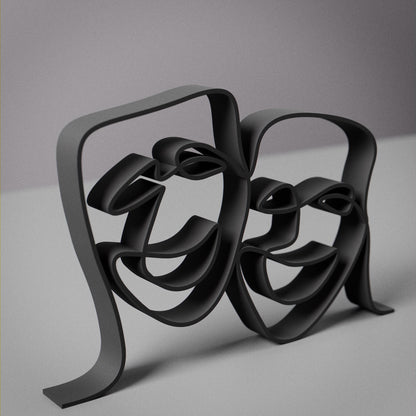Theater Mask - Customized Line Art Figure