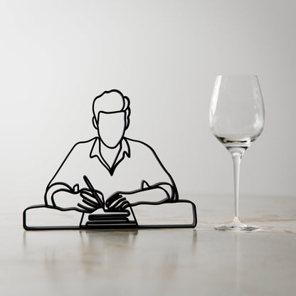Writer - Customized Line Art Figure