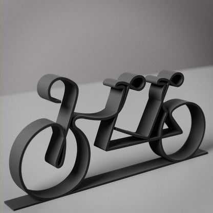 Tandem Bicycle - Customized Line Art Figure