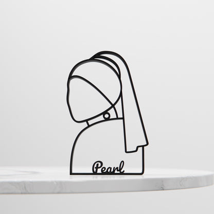 Girl With a Pearl Earring - Customized Line Art Figure