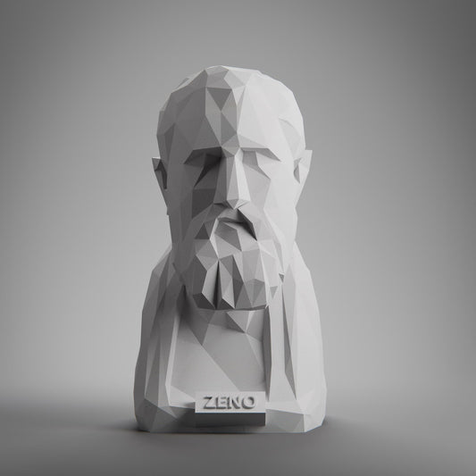 Zeno, Low Poly Bust, Greek Stoic Philosopher Sculpture, Stoic Sculpture, 3D Printed Gift, Home Decor, Office Decor