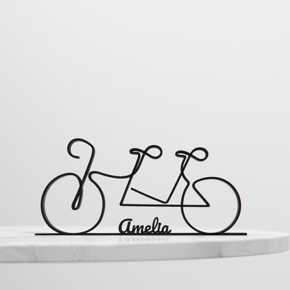 Tandem Bicycle - Customized Line Art Figure