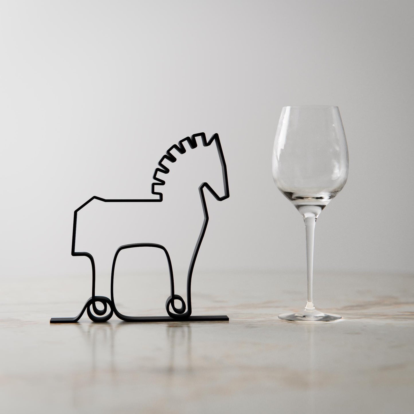 Trojan Horse of Troy - Customized Line Art Figure