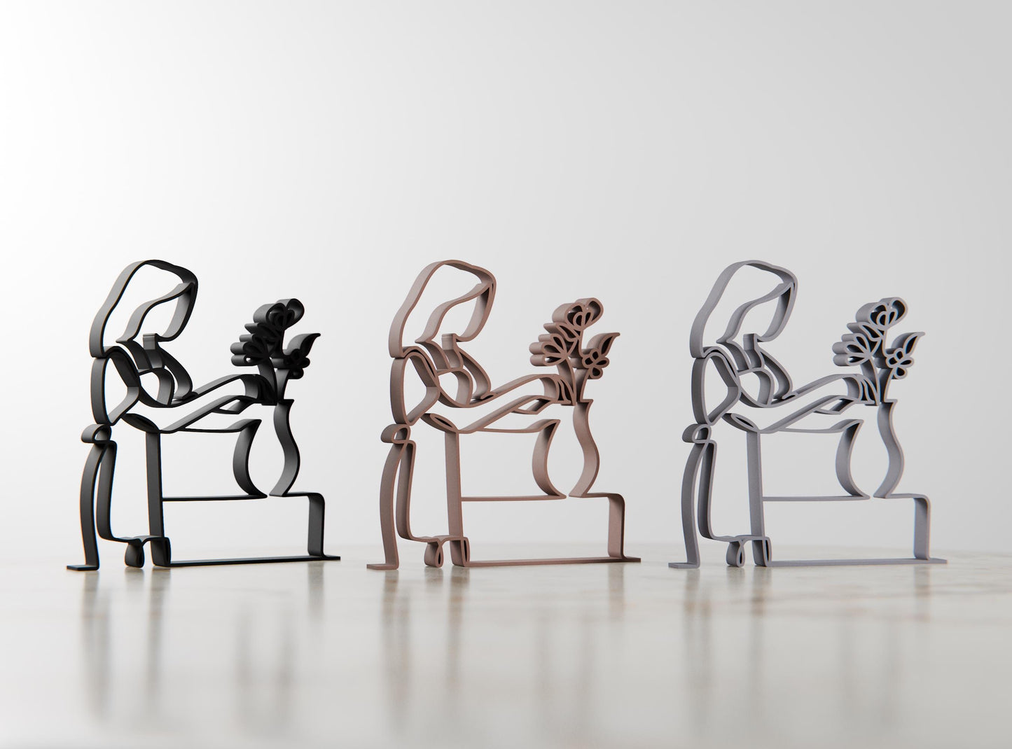 Florist - Customized Line Art Figure