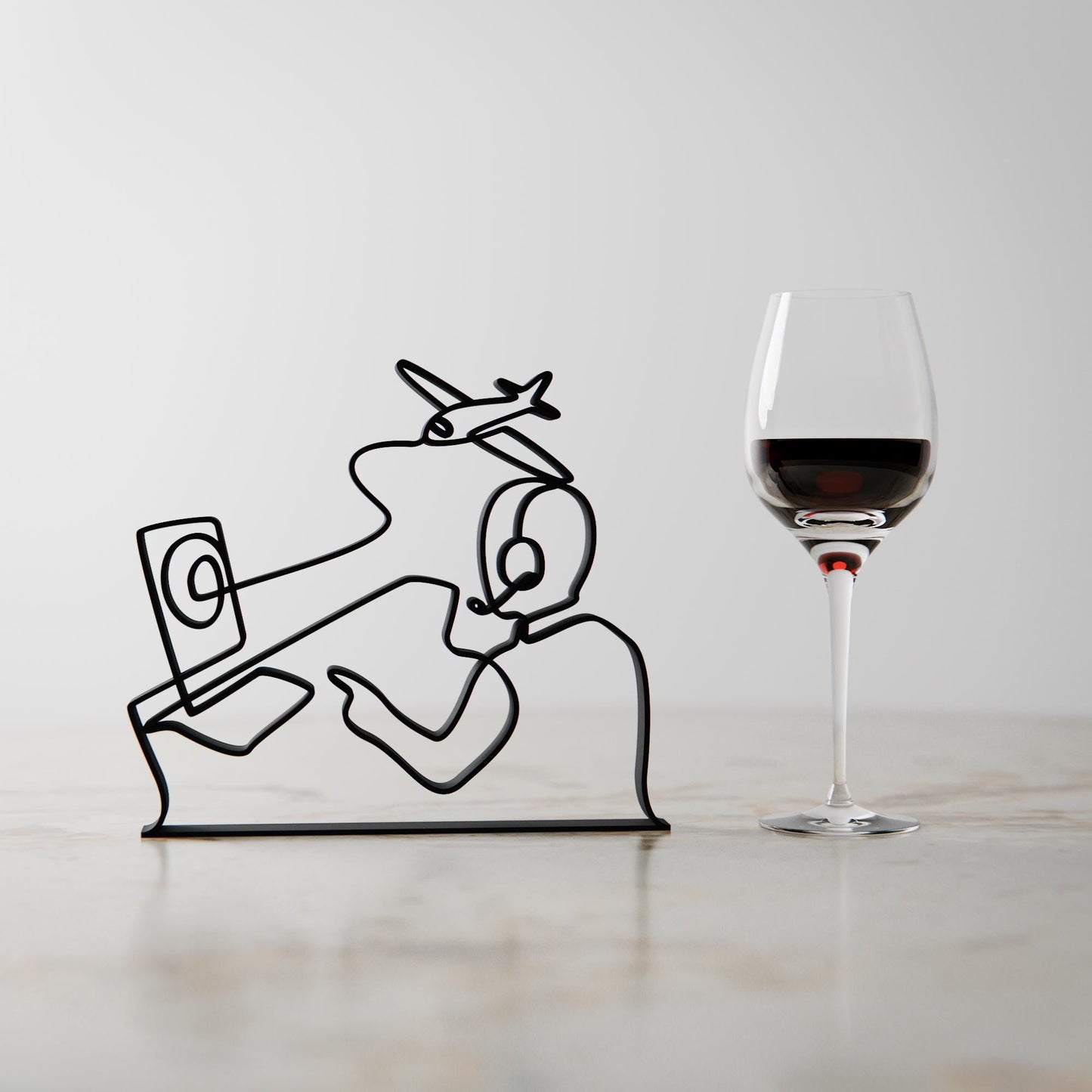 Air Traffic Controller - Customized Line Art Figure