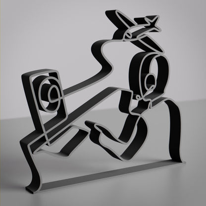 Air Traffic Controller - Customized Line Art Figure