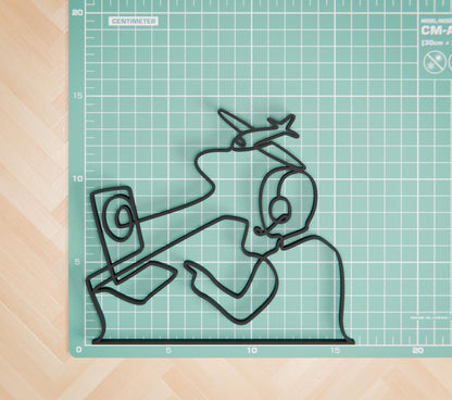 Air Traffic Controller - Customized Line Art Figure