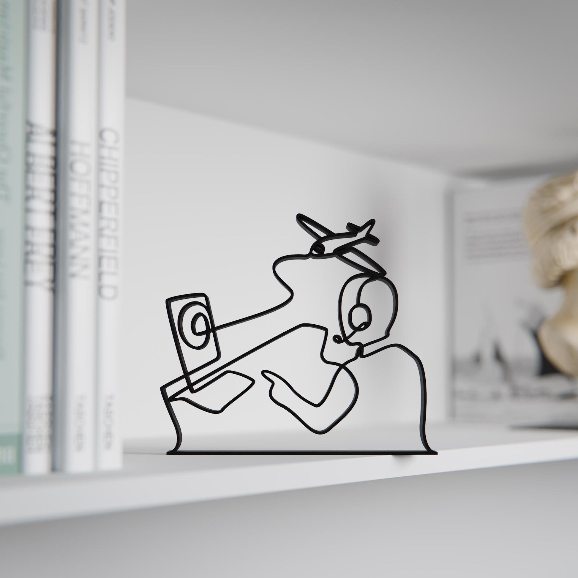 Air Traffic Controller - Customized Line Art Figure