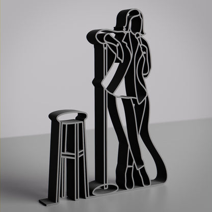 Personalized Female Stand-Up Comedian Figure - Minimalist Line Art Sculpture