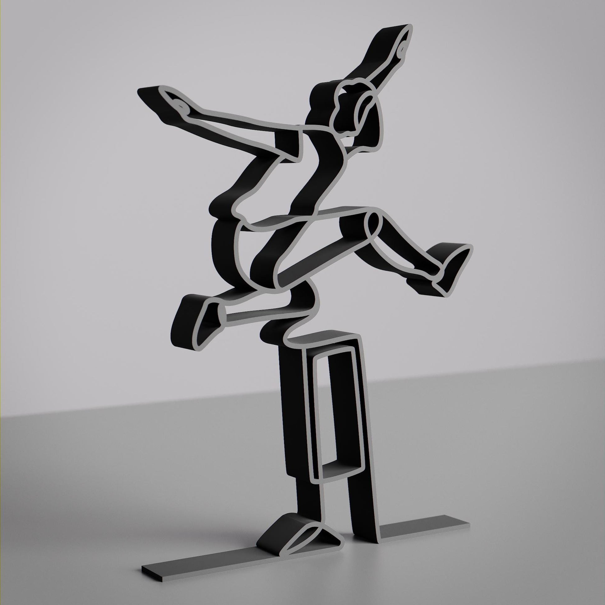 Personalized Hurdler Figure - Minimalist Line Art Sculpture