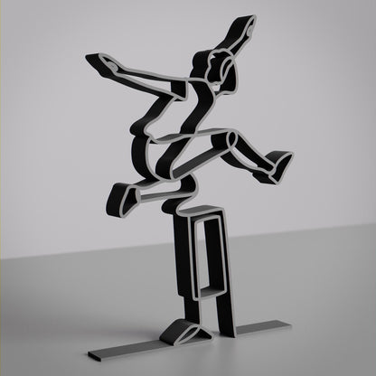 Personalized Hurdler Figure - Minimalist Line Art Sculpture