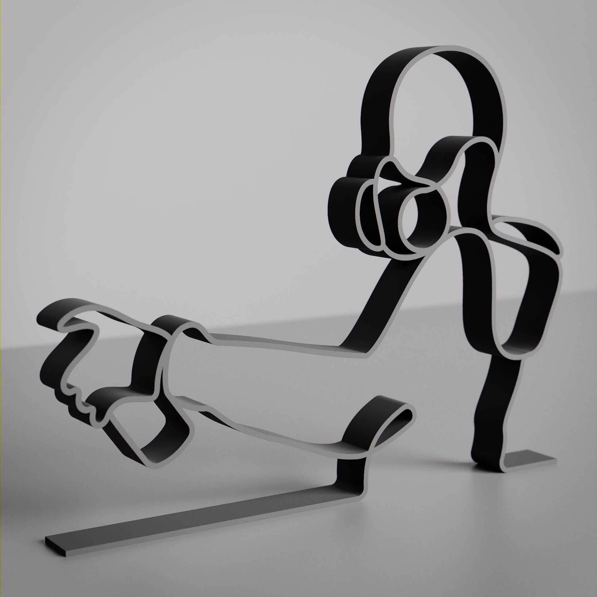 Personalized Graffiti Painter Figure - Minimalist Line Art Sculpture