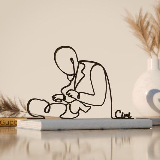 Personalized Pediatrician Figure - Minimalist Line Art Sculpture