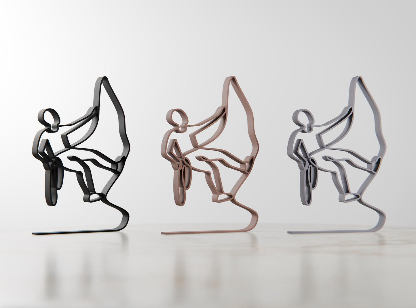 Personalized Climber Figure - Minimalist Line Art Sculpture