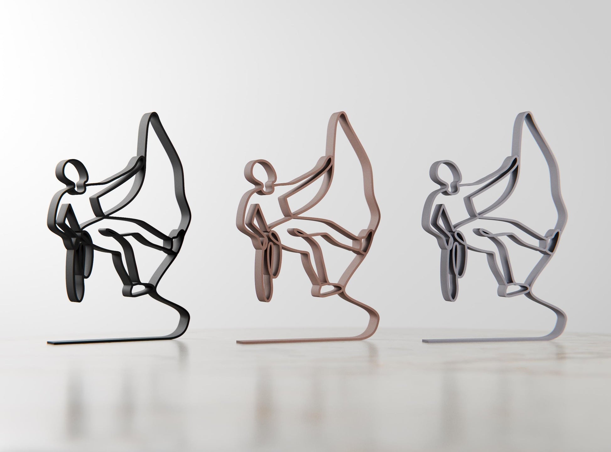 Personalized Climber Figure - Minimalist Line Art Sculpture