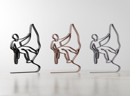 Personalized Climber Figure - Minimalist Line Art Sculpture